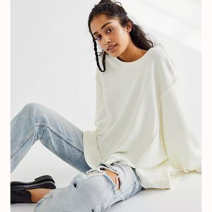 FREE PEOPLE Camden Frenchnilla White Sweatshirt We The Free